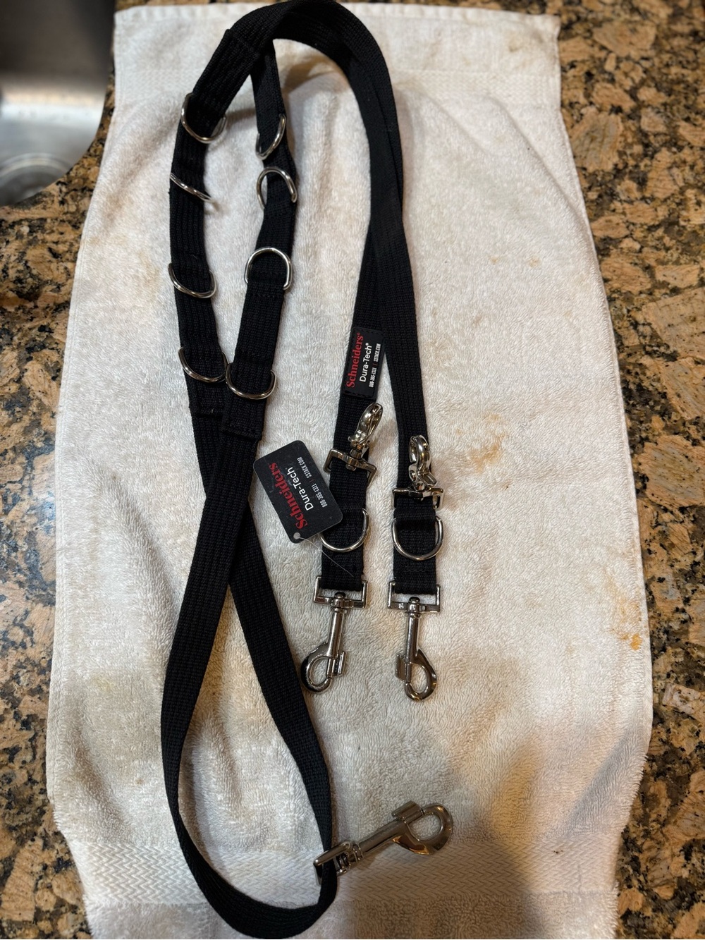 Schnediers DuraTech Black Nylon DRAW REINS - New w/ tags